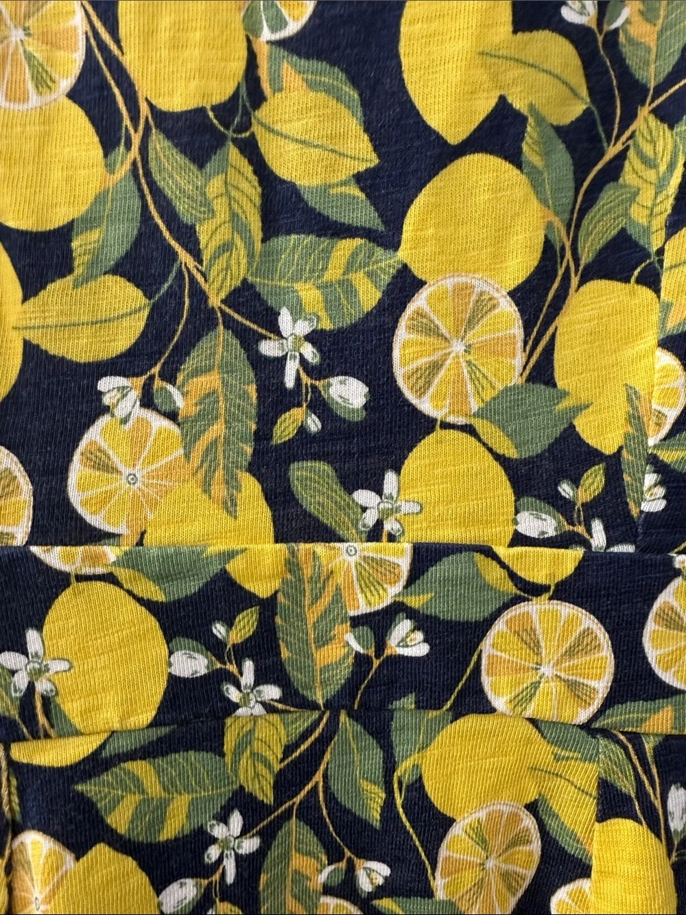 Boden Jersey Dress in Navy and Yellow Lemon Print - Picture 6 of 10